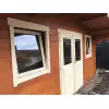 Casas de madera doble acristalamiento PARIS-PUERTA Y VENTANAS BLANCAS