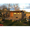 Casa de madera rectangular con porche - 498x298+200 cms - 28 MM ETTEN-LEUR - LATERAL
