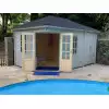 Casas prefabricadas de madera SIGRID - HOBYCASA puerta abierta