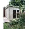 Casas de madera ANNABEL - HOBYCASA - esquina y flores