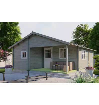 Casas de madera doble acristalamiento JAVEA - GRIS