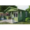 Casas de madera con porche - HOBYCASA verde
