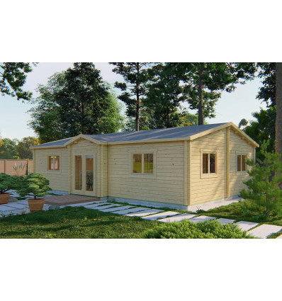 Mini casas de madera alargadas - 70MM - 1050X650 CMS - 2 hab/baño/salón-cocina - SKERRIES