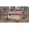 Cabaña de madera KAY - lateral trasera teja sandwich + puertas y ventanas PVC