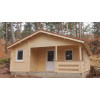 Cabaña de madera KAY - frontal izquierda teja sandwich + puertas y ventanas PVC