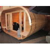 SAUNA EN FORMA OVAL DE ABETO DE 405X240 CMS EXTERIOR JARDIN