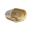 SAUNA EN FORMA OVAL DE ABETO DE 405X240 CMS INCOLORO