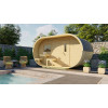 SAUNA EN FORMA OVAL DE ABETO DE 405X240 CMS PORTADA