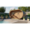 SAUNA EN FORMA OVAL DE ABETO DE 405X240 CMS ROBLE