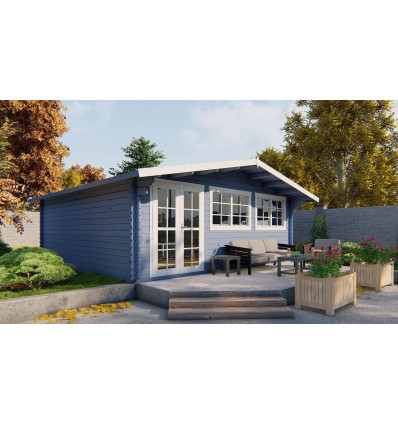 Casas de madera Tenerife diáfana  - Hobycasa azul
