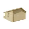 Casas de madera con porche - HOBYCASA trasera