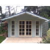 Caseta de madera INGLUND - HOBYCASA frontal azul