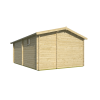 Casas de madera BILBAO con estancias 400X600 - 44MM - TRASERA