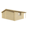 Casas de madera con estancias y porche PALMAR trasera