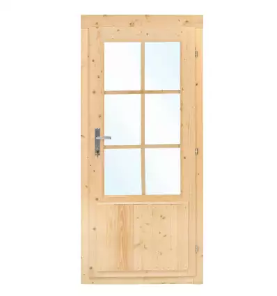 PUERTA CON CRISTAL PARA CABAÑA D6 - 83X190cms (28-45 mm) PORTADA