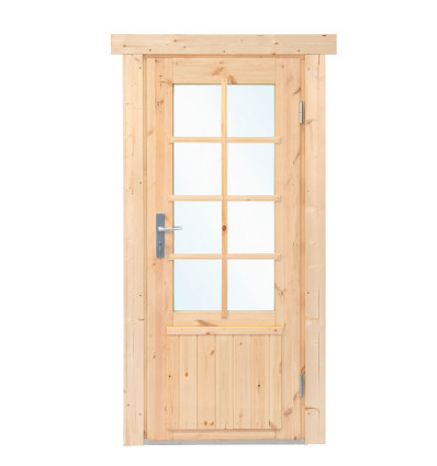 Puerta abeto con doble acristalamiento PORTADA