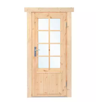 Puerta abeto con doble acristalamiento PORTADA