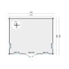 Casa de Madera 28m2 - 44MM - 595X500CM - CALPE - PLANO