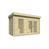 Caseta de madera BENIDORM moderna - 400x200 cms - 40 mm - FRONTAL