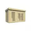 Caseta de madera BENIDORM moderna - 400x200 cms - 40 mm - FRONTAL