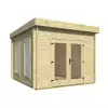 Oficina prefabricada rectangular PORTBOU - 300x350 cms - 40 mm - FRONTAL