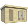 Oficina de madera moderna CULLERA - 400x300 cms - 40 mm - Frontal