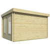 Oficina de madera moderna CULLERA - 400x300 cms - 40 mm - Trasera
