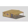 CASA DE MADERA LAS PALMAS 50M2 - 44MM - ANEXO PORCHE