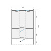 SAUNA BARRIL DE ABETO DE DIAMETRO 205 Y 350 CMS DE LARGO - PLANO