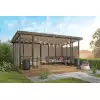 Cenador moderno Kristina - Techo plano - 560x284 cms - ROBLE