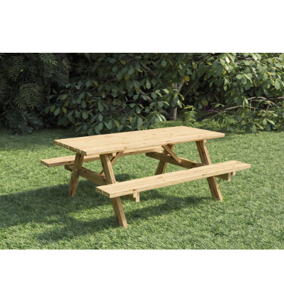 Mesas de jardin con bancos plegables - PORTADA