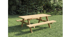 Mesas de jardín con bancos plegables - 178x155x74 cms