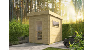 Caseta de madera ALTEA moderna - 200x300 cms - 40 mm - portada