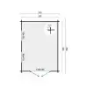 Caseta de madera para jardin BENICASIM - 300x400 cms - 40 mm - plano