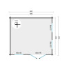 Casetas para jardin PEÑISCOLA - 400x350 cms - 40 mm - plano