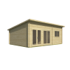 CASAS DE MADERA MODERNAS FLAT RENDER FRONTAL