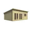 CASAS DE MADERA MODERNAS FLAT RENDER FRONTAL