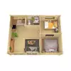 CASAS DE MADERA MODERNAS FLAT RENDER INTERIOR
