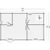 Casas Prefabricadas de Madera Lorca - 2 dormitorios - 36 m2 - PLANO