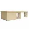 Casas de madera modernas con porche frontal HUELVA frontal 