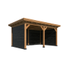 Pérgola ODENSE tipo 4 - 550x378x266,3cm - paredes negras - FRONTAL