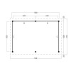 Pérgola ODENSE tipo 4 - 550x378x266,3cm - paredes negras - PLANO