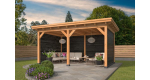 Pérgola ODENSE tipo 4 - 550x378x266,3cm - paredes negras - PORTADA