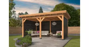 Pérgola ODENSE tipo 4 - 550x378x266,3cm - paredes negras - PORTADA