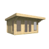 Casas de madera moderna doble acristalamiento LORY - HOBYCASA  render frontal