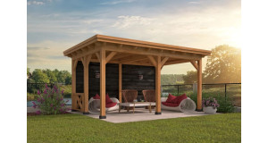 Pérgola ODENSE tipo 2 - 550x378x266,3cm - paredes negras - PORTADA