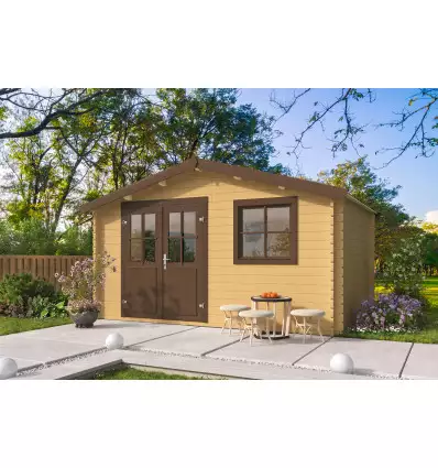  Caseta de Madera FERROL  4x3 de grosor 34mm fachada lasur