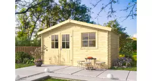  Caseta de Madera FERROL  4x3 de grosor 34mm fachada sin lasur