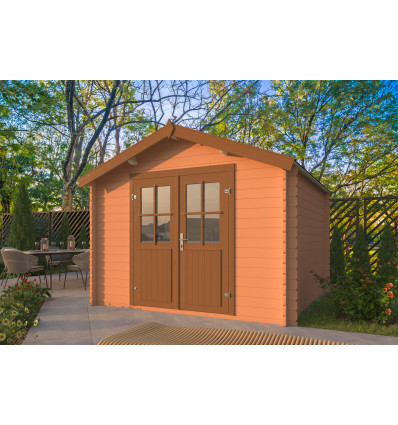 Caseta de Jardin barata SEVILLA de 3x3 en 34mm Portada Lasur