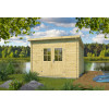 Caseta de madera prefabricada REUS  de techo plano 3x3 en 34mm Portada